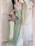 Olive Girl Multicolor Embroidered Hanfu Dress for Ren Faire 2026 S-L XS-3XL Plus Size Hand Embroidered Ren Faire Dress Hanfu Chinese Dress Traditional Chinese Clothing Chinese Heritage Fashion Women