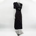 Sexy Hollow Lace Dress Women's Fashion Short Sleeve Elegant High Waist Slim Print Dress Summer Party Club Clothes Female