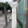 Elegant Light Luxury Maxi Dress for Women Cape Sleeve Cutout Twist Waist Long Gown for Celebrity Formal Dinner Party Outfit