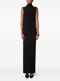 Sexy Draped Cross Elegant Dress Women Summer Turtleneck Sleeveless Backless Street Sexy Fashion Long Bodycon Dress
