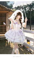 Olivegirl Lolita Style Sweet Ballet Cute Girl Lady Dress Fairy Heavy Industry Lace Birthday Party Princess Dress Jsk for Women