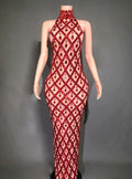 Festival Shiny Rhinestones Party Dress Birthday Luxury Costume Fancy Brilliant Dancer Wedding Impressive Evening Dress