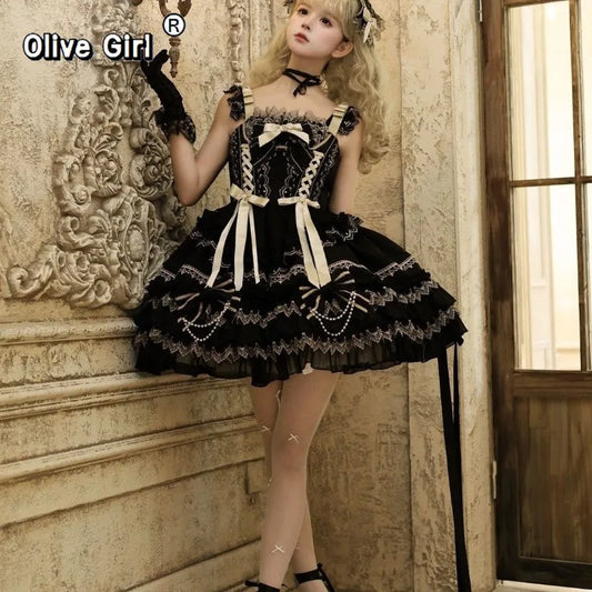 Olive Girl Romantic Lolita Dress Fairycore 2026 Everyday Wear S-XL XS-3XL Plus Size Romantic Cottagecore Editorial Not Costume Lolita Dress Chinese Heritage Fashion Women