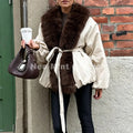 2026 Winter Luxury Fur Collar Puffer Bomber Jacket Women Warm Padded Quilted Parka Coat Iconic Fashion Girls Outerwears