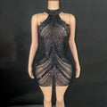 High-End Luxury Performance Clothes Nightclubs  Full Of Diamonds Neck Skirts Female Singers Models Catwalk Vestido De Luxo Festa