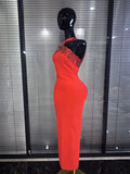 Red White Women Sexy Off the Shoulder Shining Crystal Bodycon Long Bandage Dress Elegant Evening Party Cocktail Fashion Outfit