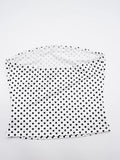 Sexy Polka Dot 3-Piece Set Women Cape Sleeves+Chest Wrapped+Shorts Matching Sweet Simple Basic Stretch Skinny Outfits