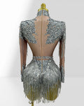 Luxury Hot Diamond Shiny Sequined Tassel Jumpsuit Fashion Party Stage Performance Dress Birthday Outfits Vestidos Fiesta De Lujo