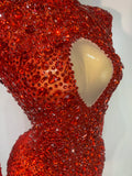 Women Sparkly Diamonds Mesh See Through Bodycon Dress Evening Birthday Party Sexy Nightclub Bar Stage Costume