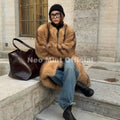Luxury Runway Fashion Striped Long Faux Fur Coat Women Winter Fluffy Furry Eco Fox Fur Jacket Girls Overcoat Outerwear