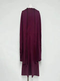 Evening Dresses Long Sleeves O Neck Slim Maxi 2026 Women Dinner Party Gowns With Shawl Pearls Elegant Wedding Robes Lady