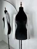 Women's Ribbed Knit Turtleneck Cutout Shoulder Halter Vest Long-Sleeved Shawl 2-Piece Set Slim Y2K Sexy Street Autumn Top