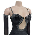 Luxury Woman Evening Dress Sparkle Heartbeat Velvet Diamonds Maxi Dress Gown Celebrities Outfits With Rhinestones Glove