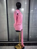 Winered Pink Women Sexy Draped Bodycon Mini Dress High Stretch Celebrate Nightclub Party Cocktail Fashion Homecoming Outfit