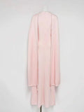 Evening Dresses Long Sleeves O Neck Slim Maxi 2026 Women Dinner Party Gowns With Shawl Pearls Elegant Wedding Robes Lady