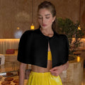 Women Gold Sparkle Capelet Top Elegant Shiny Tweed Shoulder Wrap Turtleneck Short Cloak 2026 Spring Lady Evening Party Outfit