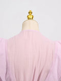 Fashion Women Ruffles Short Dress Elegant O-Neck Lace Up Lantern Long Sleeve Mini Vestido Chic Female 2025 Solid Dresses