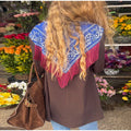 Women Bandana Print Blazer Jacket Triangle Scarf Tassel Fringe Back Loose Suit Coat 2026 Fashion Casual Office Lady Chic Jacket