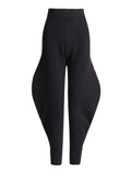 Solid Knitting Minimalist Pants For Women High Waist Loose Temperament Lantern Trousers Female Fashion Clothing Style 2023