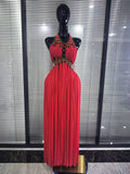 Women Sexy Hollow Out Backless Mesh Long Dress Celebrate Eveing Birthday Party Nightclub Bar Celebrity Stage Performance Costume