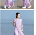 Vietnam Traditional Dress Aodai Chinese Improved Qipao Chiffon Fairy Women Elegant Oriental Improved Qipao Tea Art Hanfu Set