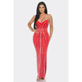Sexy Maxi Rhinestone Sequin Dress Women Summer Straps Backless Party Vestido Female Wedding Gown Evening Night Dresses