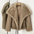 Women Fur Coat Women 2026 Plush White Bomber Jacket Solid Crop Long Sleeve Jacket Warm Winter Coats Female Casual Fur