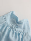 Solid Spliced Ruffles Loose Mini Dresses for Women O Neck Long Sleeve High Waist Temperament Dress Female
