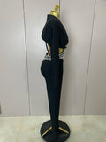 Women Celebrity Designer Fashion Women Luxury Birthday Set Sexy Cut Out Long Sleeve Beading Bodycon Two Pieces Pants Bandage Set