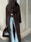 Luxury Faux Fur Maxi Coat Chic Women Open Front Stand‑collar Long Sleeve Oversized Outerwear Winter Autumn New Warm Fashion 2026