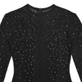 Luxury Glitter Rhinestones Mesh See Through Prom Gown Women Sexy Long Sleeve Tight Birthday Party Back Split Long Dress