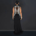 Luxury Woman Evening Party Dress Celebrities Outfits Gown Elegant Mesh Patchwork Rhinestone Birthday Dresses Clubwear