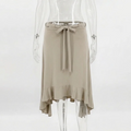Fashion Irregular Lace Up Skirt Women's Solid Slim Sexy Commuter Casual Skirt 2026Summer New Female Party Vacation Skirt