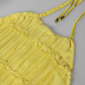 Fashion Backless Ruched Long Dress For Women Halter Lace Up Sexy Ruffle Dress Loose Female 2025 Summer New Vacation Dress