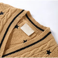 Printed V-neck Knit Cardigan Women Fashion Color Blocked Single Breasted Full Sleeve Sweater Cardigan Female Fall Chic Knitwear