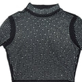 Luxury Sexy Sparkling Rhinestone Decor Top and High Waist Skinny Skirt 2pcs Set Birthday Evening Party Dress Skirt Suit
