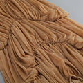 Sexy V Neck Tiered Folds Design Long Dress Women Sleeveless Multi-Layered Draped Temperament Dresses Evening Party Gowns