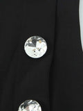 Black Fashion Basics Waistcoat for Women Round Neck Sleeveless Patchwor Diamonds Office Vest Female 2026 New Style