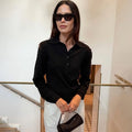Women Polo Collar Long Sleeve T-Shirt Slim Lapel Button Solid Casual Pullover Female Fashion Commuting Top 2026Autumn New