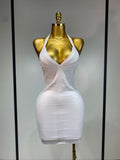 Women Sexy V Neck Backless Mini Bodycon Bandage Dress 2026 Elegant Evening Nightclub Evening Party Cocktail Prom Dress