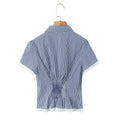 Solid Two Peice Set for Women Lapel Short Sleeve Shirt Low Waist Spliced Fungus Edge Mini Skirt Sweet Suit Female