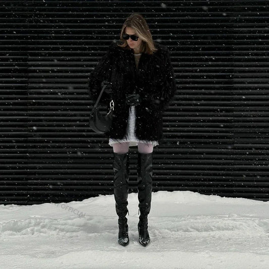 2026 Winter Furry Faux Fur Coat Long Women Luxury Brand Tassels Fluffy Fur Jacket Female Streetwear Super Warm Overcoat