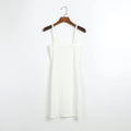 Knitted Two Piece Set for Women O Neck Spliced Beading Short Sleeve High Waist Mini Dress with Sling Solid Outfit Female New