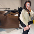 Elegant Women's Knitted Cropped Jacket Coat Cardigan Long Sleeve Sweater Top Streetwear Outfit 2026 Spring New Casual Daily Wear
