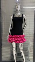 Playful 3D Bud Skirt Hem Low-cut Vest Dress Women Socialite Party Banquet Bandage Stage Performance Gown Designer Luxury Dresses