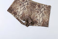 Snake Pattern Print 2 Piece Set Woman Halter Backless Crop Tops+Skinny Peach Hip Shorts Hot Girls Sexy Fashion Suits