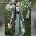 Olivegirl Song Dynasty Hanfu Summer Women's Clothing 2026 Embroidered Flower Coat Changgan Temple Strap Vest Spinning Skirt