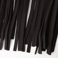 Solid Spliced Tassel Coat for Women Lapel Long Sleeve High Waist Temperament Minimalist Trench Female Fashion New