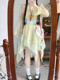 Olive Girl Yellow Flowing Sleeve Fairy Dress for Ren Faire 2026 Garden Wedding Fairycore Photoshoot Everyday Wear S-L XS-3XL Plus Size Flowing Sleeve Dramatic Silhouette Romantic Editorial Not Costume Chinese Heritage Fashion Women