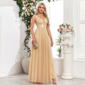 Sexy Prom Bridesmaid Dresses for Women Elegant Mesh Birthday Evening Party Dress Woman Maxi Sequin Summer Dress Vestidos